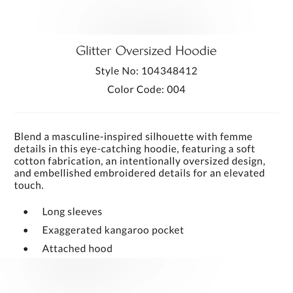 Free People Glitter Oversized Hoodie Size Medium NWT - Picture 6 of 17